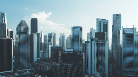 Skyscrapers of the business center. 3D rendering.の素材