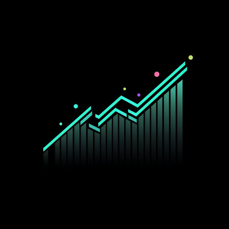 Equalizer, equalizer icon. Colorful outline symbol on black backgroundの素材