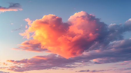 Beautiful sunset sky background with tiny clouds. 3d rendering illustrationの素材