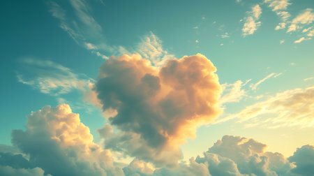 Cloudy sky abstract background, blue sky background with tiny clouds, 3d illustrationの素材