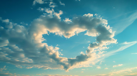 Beautiful blue sky background with tiny clouds. Panoramic view.の素材