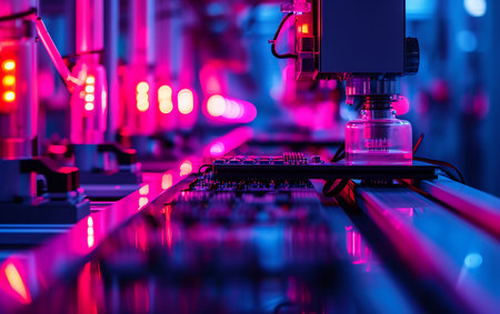 3D printer printing red light. 3D printing technology. Modern 3D printing technology.の素材