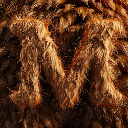 The letter M in the form of a fur coat. 3d renderingの素材