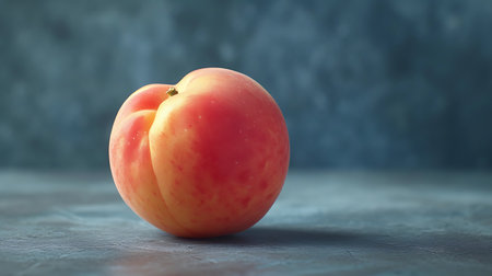Ripe apricot on a gray background. Toned.の素材