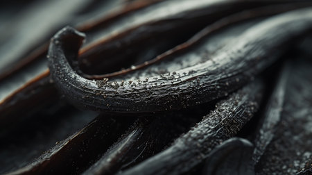 close up of black soybean pods with water drops, food backgroundの素材