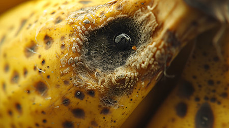 Close-up of a rotten banana. Selective focus. Macroの素材