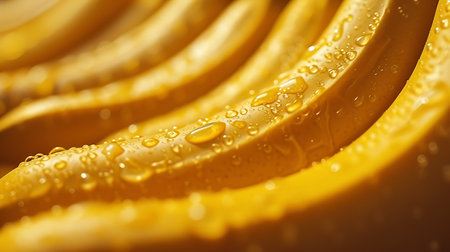 Macro of yellow rose petals with water drops, shallow depth of fieldの素材