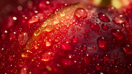 Water drops on red rose petals. Macro shot with shallow DOFの素材