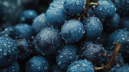 Grapes with water drops, close-up, selective focusの素材