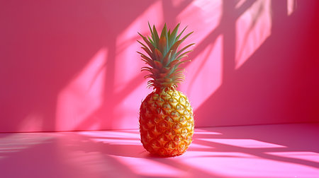 Pineapple on pink background. Minimal concept. 3d renderの素材