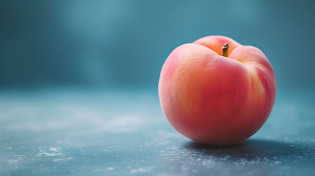 Fresh apricot on a blue background. Shallow depth of fieldの素材