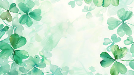 Leaf clover watercolor illustration background new quality universal colorful joyful stock imageの素材