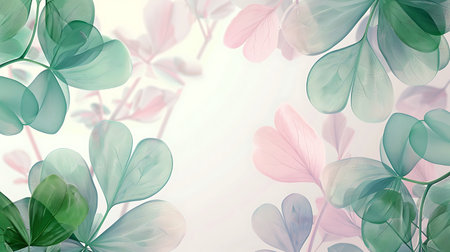 Abstract floral background with flowers and leaves in pastel colors. Vector illustration.の素材