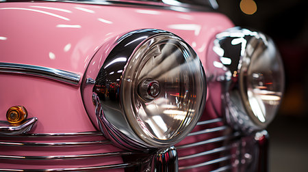 Close-up image of the headlight of a modern car.の素材