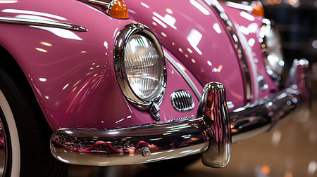 Close-up image of the headlight of a modern car.の素材