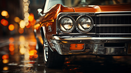 Close-up image of the headlight of a modern car.の素材