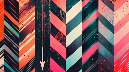 Colorful geometric background with grunge effect. Vector Illustration.の素材