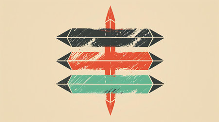 Tribal arrows in grunge style. Vector illustration for your designの素材