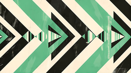 green and white triangle pattern on the wall - abstract graphic design backgroundの素材