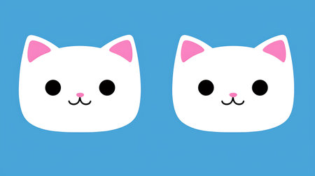 Cute cat face icon. Vector illustration in flat cartoon style.の素材