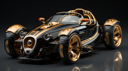Modern supercar on a black background. 3d rendering. Computer digital drawing.の素材