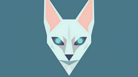 Cute fox head. Vector illustration of a fox head on a blue background.の素材