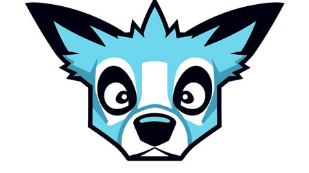 Cartoon Illustration of Cute Dog Face Mascot Characterの素材