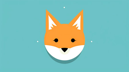 Cute fox head vector illustration. Cute cartoon fox head vector icon.の素材