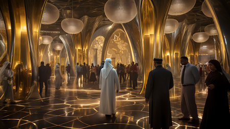 Muslim pilgrims from all over the world gathered to perform Umrah or Hajj at the Haram Mosque in Mecca, Saudi Arabia.の素材