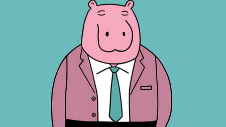 pig businessman cartoon in vector format very easy to edit, individual objectsの素材