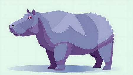Hippo. Vector illustration of a wild animal. Cartoon style.の素材