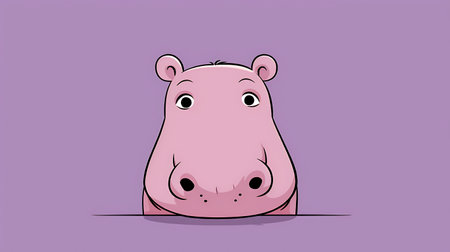 Cute hippo cartoon vector illustration. Cute hippo character.の素材