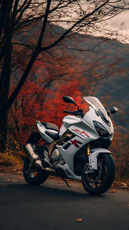 Honda CBR 600 RR 2005 in the forestの素材