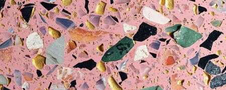 Terrazzo flooring. Granite texture. Abstract background. 3d renderingの素材