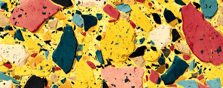 Seamless abstract pattern with multicolored pieces of broken glass.の素材