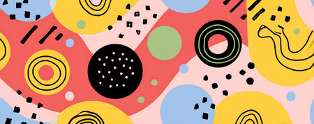 Cute Seamless Pattern. Vector Illustration. Childish Style. Abstract Background.の素材