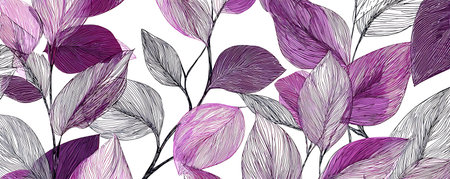 Elegant seamless pattern with leaves, design elements. Floral pattern for invitations, cards, print, gift wrap, manufacturing, textile, fabric, wallpapersの素材