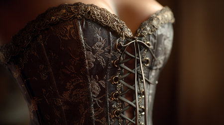 Beautiful corset on mannequin in shop, closeupの素材