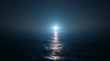 Sunrise over the sea. Seascape. 3d renderの素材