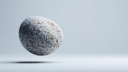 3d rendering of a stone in the shape of an egg on a white backgroundの素材