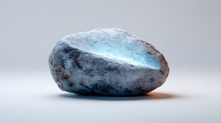 3d rendering of a blue stone isolated on a white background.の素材