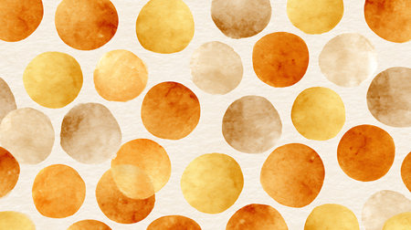 Watercolor polka dot seamless pattern. Hand painted circles background.の素材