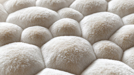 White fur texture background. Close-up of white fur texture.の素材