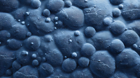 Abstract blue background with bubbles in water. Close-up shot.の素材