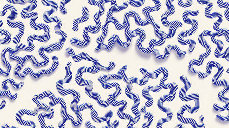 Abstract wavy pattern on a white background. 3d rendering.の素材