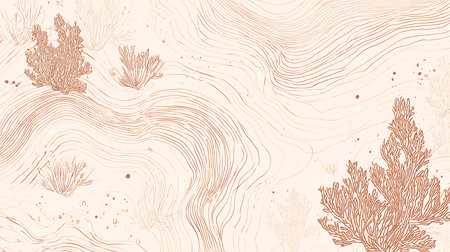 Seaweed background. Seaweed pattern. Vector illustration.の素材