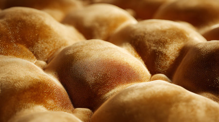 abstract background of golden fabric, close-up, selective focusの素材