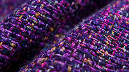 Colorful knitted fabric as background. Close up of wool fabric textureの素材