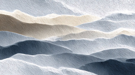 3D illustration of a landscape with white sand dunes and blue skyの素材