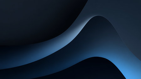 Abstract blue wavy background. 3d rendering, 3d illustration.の素材